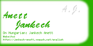 anett jankech business card